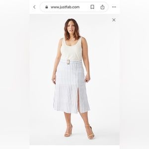 JustFab Striped Skirt 1X